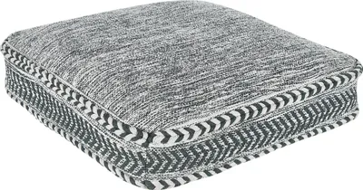 Produktbild von BELIANI Bodenkissen Grün / Weiß Baumwolle mit Geometrischem Muster 60 x 60 x 12 cm Boho Sitzkissen Pouf Wohnzimmer Kinderzimmer