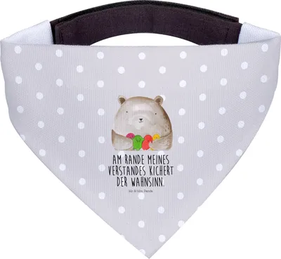 Produktbild von Mr. & Mrs. Panda Hundehalstuch Bär Gefühl - Grau Pastell - Geschenk, Verrückt, Halstuch Für Hunde, Durchgedreht, Teddy, Wahnsinn, Tuch, Hundeschal