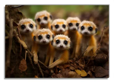 Produktbild von Wallario selbstklebendes Poster - Neugierige Erdmännchen, Größe: 70 x 100 cm