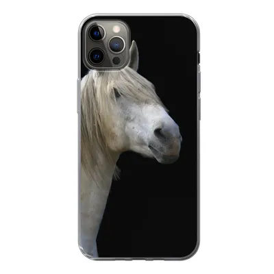 Produktbild von MuchoWow® Handyhülle Schutzhülle Hülle für iPhone 13 Pro Max Pferde - Pilz - Schwarz Silikon Softcase Handy Hülle - Mobiltelefon