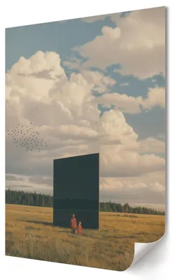 Produktbild von Geheimnisvoller Monolith- Kunstdruck A3 (29x42 cm) - Ausdrucksstark, modern- Wandbild für Wohnzimmer Schlafzimmer & Flur, Modernes Poster Wanddeko, Ungerahmt