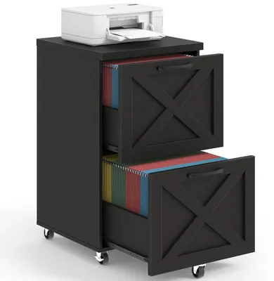 Produktbild von Rollende Aktenschrank mit 2 Schubladen und Landhausstil für Zuhause und Büro