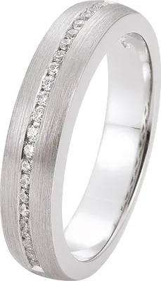 Produktbild von Ring aus 585 Gold Weißgold mattiert 23 Diamanten Brillanten 0,15 Ct. W-SI Innenumfang 58mm  Ø18.5mm