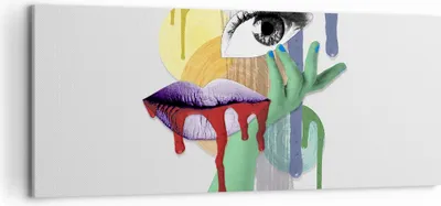 Produktbild von Bild auf Leinwand - Leinwandbild - Abstraktion modern - 120x50cm - Wand Bild - Wanddeko - Leinwanddruck - Bilder - Kunstdruck - Wanddekoration - Leinwand bilder - Wandkunst - AB120x50-4058