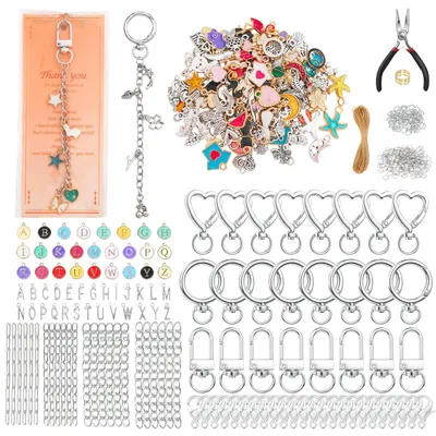 Schlüsselanhänger Bastelset 696-teilig mit Charms & Zubehör