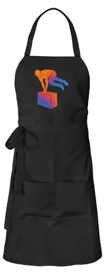 Produktbild von Huuraa Schürze Parkour Freerunning bunte Silhouette Schwarz mit Taschen Baumwolle Kochschürze Geschenkidee