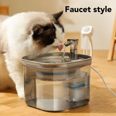 Produktbild von Katzenwasserbrunnen-Filtrationssystem, Infrarot-Induktion, automatischer Haustierspender aus Edelstahl 304