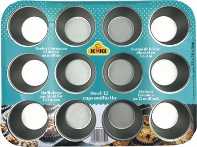 Obrázek produktu pro Ocelová forma na pečení Kuki na 12 muffinů
