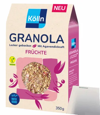 Produktbild von Kölln Granola Früchte (350g Packung) + usy Block