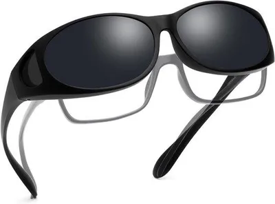 Zdjęcie produktu dla Okulary przeciwsłoneczne Overzet - Okulary przeciwsłoneczne dla osób noszących okulary korekcyjne - Do jazdy samochodem - Polaryzacyjne - Bardzo lekkie - Czarne