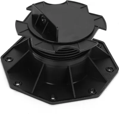 Immagine prodotto di Vigevee, 100 pezzi di supporti regolabili per pavimentazioni in legno-plastica composita (WPC) e legno, regolabili in altezza da 60 a 140 mm, supporti premium per la struttura delle terrazze