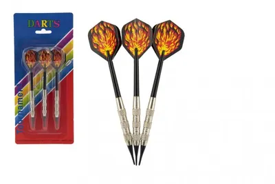 Zdjęcie produktu dla Rzutki do rzucania 3szt metalowe/plastikowe 15cm z plastikową końcówką na karcie 11x25cm