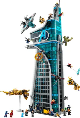 Produktbild von LEGO Marvel Avengers Tower, großes Set, Modellbausatz für Erwachsene mit Quinjet-Flugzeug, plus 31 Minifiguren inkl. Iron Man & Thor Figuren, Valentinstag-Geschenk für Männer und Frauen 76269