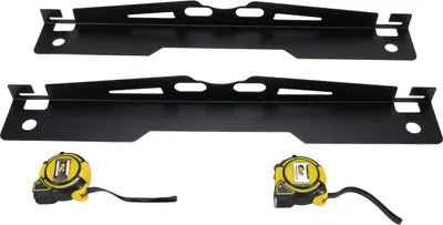 Produktbild von Hochleistungs-Achsvermessungswerkzeug-Set, 2-teilig, schwarze Spurvermessungsplatten mit 2 Maßbändern