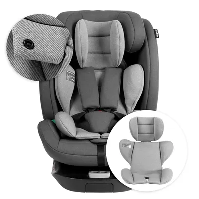 Produktbild von Flieks Autokindersitz Kindersitz 360°Drehbar, Kinder Autositz mit 11-fach höhenverstellbarer Kopfstütze, i-Size mit ISOFIX 40-150 cm, Grau