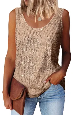 Produktbild von Top mit Pailletten - Ärmellos - Funkelnd - Weiche Fütterung - Bequem - Perfekt für Festlichkeiten - Tanktop