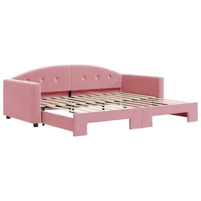 Produktbild von Tagesbett Ausziehbar Rosa 90x200 cm Samt