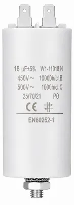 Anlaufkondensator 450 V AC, 18 µF, Ø 40 x 71 mm
