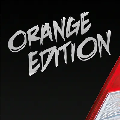 Produktbild von Auto Aufkleber Orange Edition Auto Car Tuning Motorrad 15x7 cm Silber Sticker Heckscheibenaufkleber