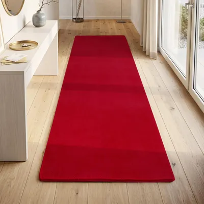 Immagine prodotto di Homebyhome Tappeto Lavabile a Pelo Corto Antiscivolo e Morbido Design Moderno Unito per Soggiorno e Camera da Letto, Dimensioni: 80x250 cm