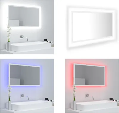 Obrázek produktu pro vidaXL LED koupelnové zrcadlo bílé 80x8,5x37 cm akryl - Zrcadlo - Koupelnové zrcadlo - Koupelnové zrcadlo - Zrcadlo do koupelny