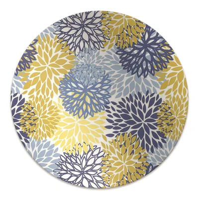 Produktbild von Rundmatte - Stuhlunterlage Bürostuhlunterlage - Rund Ø 100 cm - Bodenmatte - Fußmatte - Chrysantheme-Blumen