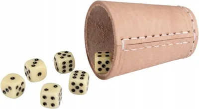 Produktbild von GICO Leder Würfelbecher mit 6 Spielwürfeln Hochwertig