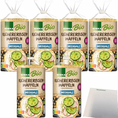 Produktbild von Edeka Kichererbsen-Waffel mit Reis High Protein 6er Pack (6x100g Packung) + usy Block