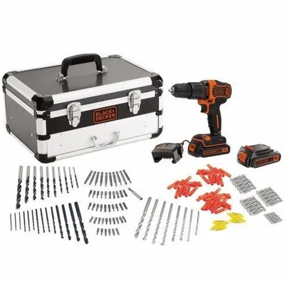 Obrázok produktu pre Black & Decker BDC718AS2F, Pištoľová vŕtačka, Rýchloupínanie, Čierna, Oranžová, 1,1 cm, 2,5 cm, 1 cm