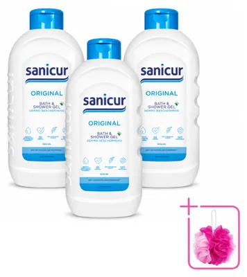 Produktbild von 3 x Sanicur Original Bad- & Duschgel – 1000 ml - Sparpackung - 3 Stücke