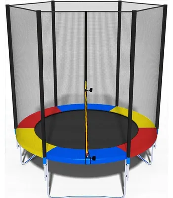 Immagine prodotto di Trampolino da giardino da 183 cm - Con rete di sicurezza e doppia chiusura - Portata massima: 90 kg