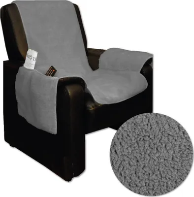 Immagine prodotto di Copripoltrona in lana d'agnello 147x147 cm (grigio chiaro), coprisedia