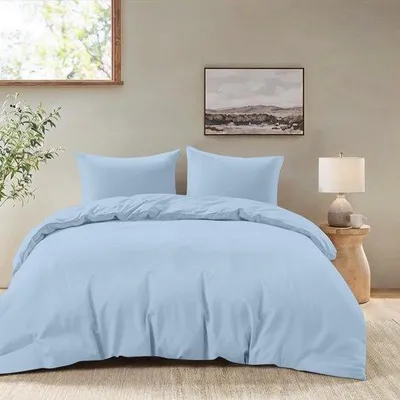 Produktbild von Kreukvrij Dekbedovertrek 200x200 cm Blauw Microvezel