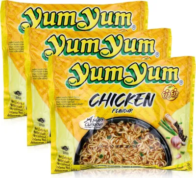Produktbild von Yum Yum Instant Nudeln Huhn 60g - CHICKEN - Fertiggericht (3er Pack)