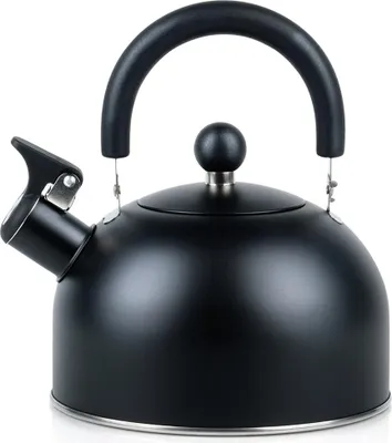 Produktbild von Stahlkessel schwarz zum Wasserkochen auf Gasherd oder Induktionskochfeld 2 l