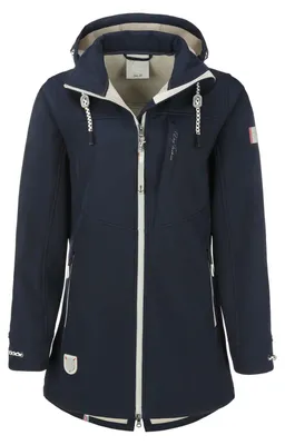 Produktbild von Dry Fashion Damen Softshellmantel Rerik - Softshelljacke Outdoor-Jacke Mantel Softshell in Navy Größe 36