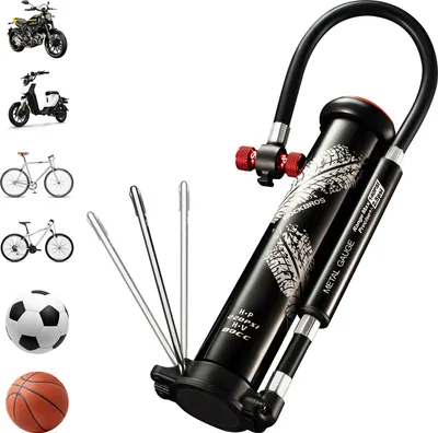 Produktbild von ROCKBROS Mini Pumpe Fahrradpumpe 220PSI Standpumpe Schwarz Presta & Schrader