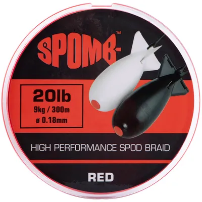Produktbild von Spomb braid 0.18mm 9kg 20lb Red - 300m geflochtene Angelschnur