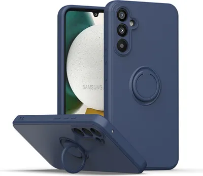 Produktbild von Galaxy A34 Handyhülle, Ring Halter Ständer Kratzfeste Weiche Silikon schutzhülle für Samsung Galaxy A34 Blau