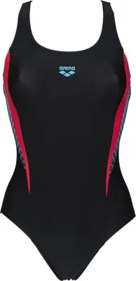 Produktbild von arena Badeanzug Damen W Threefold V Back chlorresistent, Farbe:Black, Größe:36