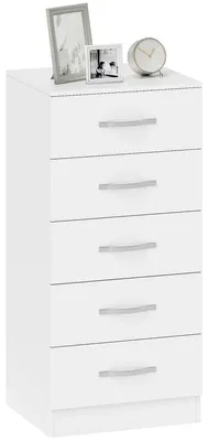 Immagine prodotto di Comodino con 5 cassetti - Mobile contenitore - Struttura in legno - Bianco