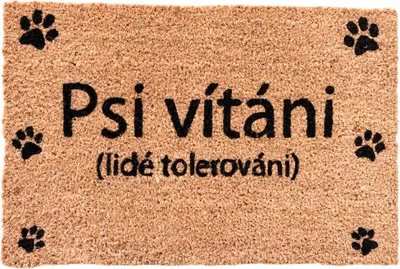 Obrázek produktu pro HOME ELEMENTS Rohož z kokosových vláken, Psi vítáni, 40x60 cm