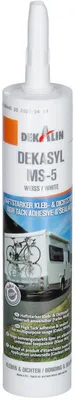 A bottle of Dekalin Dekasyl MS-5 adhesive and sealant.