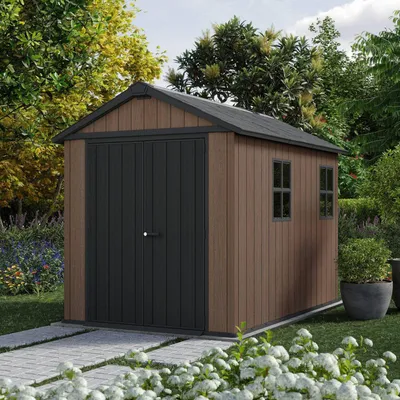 Immagine prodotto di Dmora Casetta da Giardino Kincardine 287x230x246h cm Marrone, Resistente Agli Agenti Atmosferici Presenza Finestre
