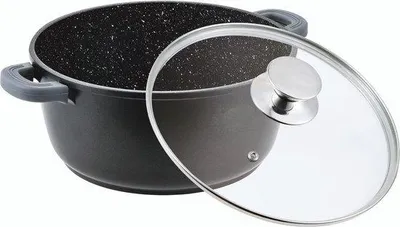 Image de Casserole de 6 litres - Soeppan, poêles à frire, revêtement antiadhésif avec couvercle en verre