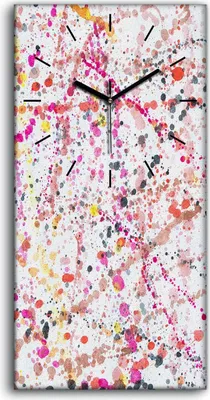 Produktbild von Wandkunst Leinwand Bild Uhr Geräuschlos 30x60 Malerei Abstrakte Kunst Aquarelle - schwarze Hände