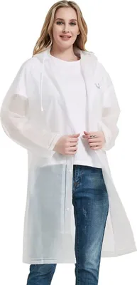 Produktbild von Regenmantel EVA Travel Transparenter Regenponcho Regenzubehör für Damen und Herren Regenbekleidung Regencape Regenjacke Wasserdicht zum Wandern Radfahren Camping und Reisen