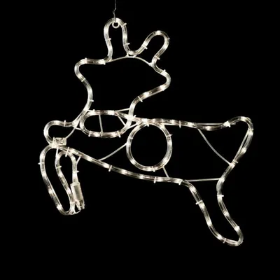 Produktbild von ACA Beleuchtete Weihnachtsdekoration Rentier für den Außenbereich, 72 LEDs, 3 m Schlauch, kaltweiß, IP44, 47 x 49 cm, 1,5 m Netzkabel XDEERLEDW49