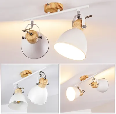 Produktbild von Verago »Verago« Deckenlampe aus Metall in Weiß/Holzoptik