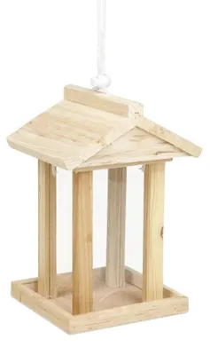 Produktbild von Vogelfutterhaus aus Holz Maße ca.: 14,5 x 14,5 x 22cm